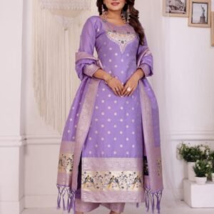 Saloni Pure Banarasi Silk Zari Saree with Rich Pallu & Heavy Border - Image 14