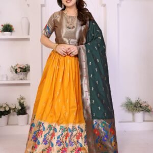 Amaze Pure Soft Zari Kanchivaram Tissue Paithani Saree with Parrot Pallu & Designer Blouse - Image 2