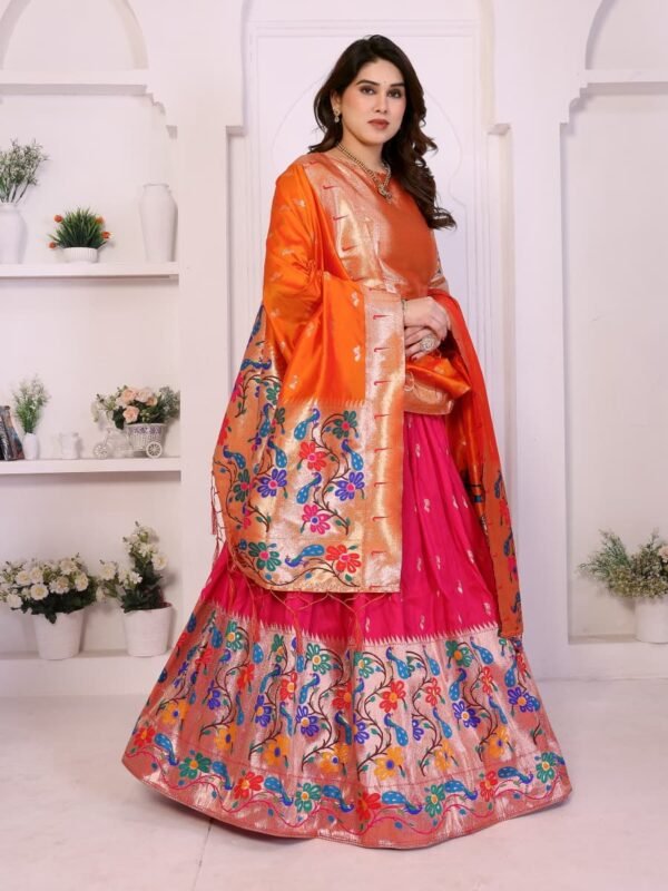 Amaze Pure Soft Zari Kanchivaram Tissue Paithani Saree with Parrot Pallu & Designer Blouse