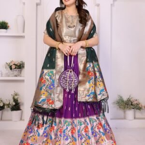 Saloni Pure Banarasi Silk Zari Saree with Rich Pallu & Heavy Border