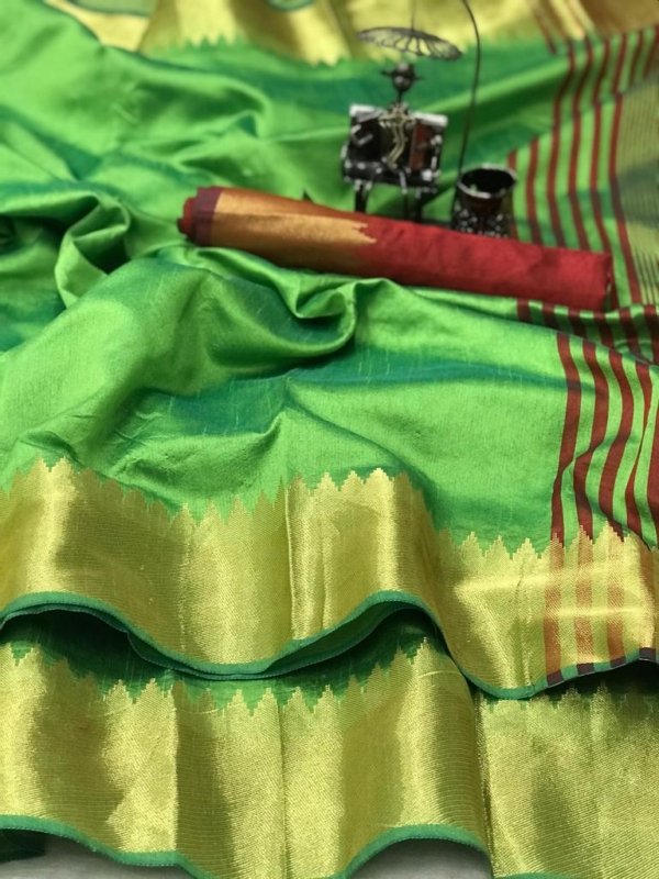 Golden Temple Border Raw Silk Saree
