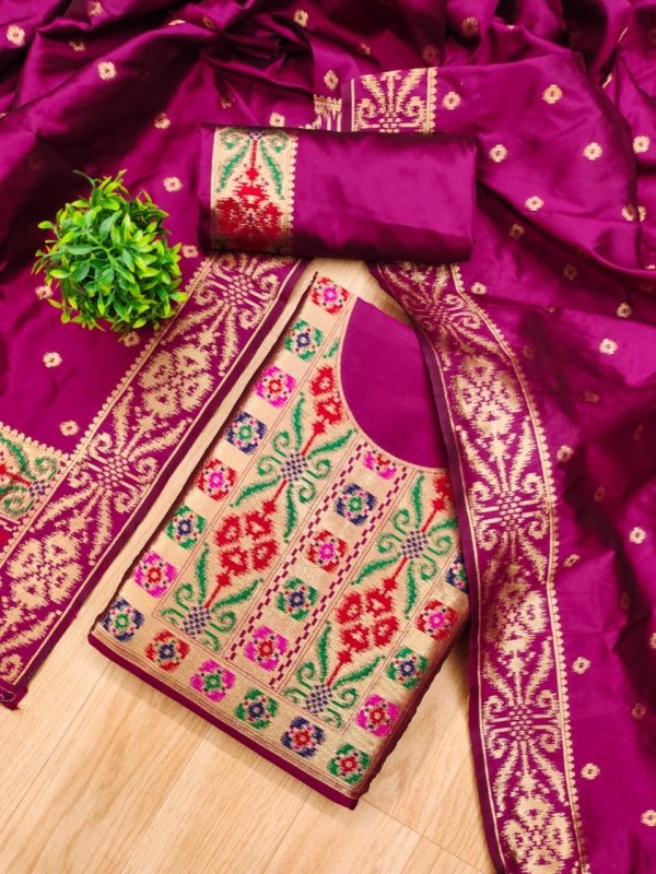 Premium Ikkat Silk Dress Material Collection
