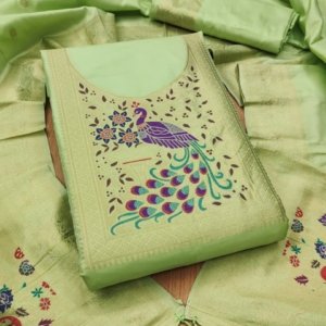 Premium Big Peacock Paithani Dress Material Collection - Image 9