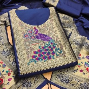 Premium Big Peacock Paithani Dress Material Collection - Image 4