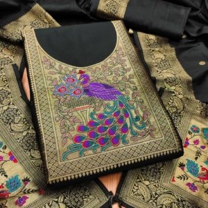 Premium Big Peacock Paithani Dress Material Collection - Image 3