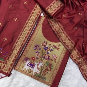 Premium Peacock Paithani Dress Material Collection - Image 12