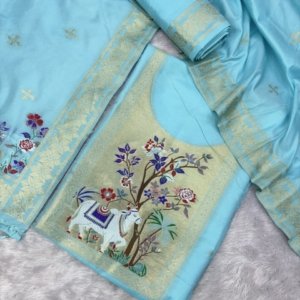 Premium Peacock Paithani Dress Material Collection - Image 13