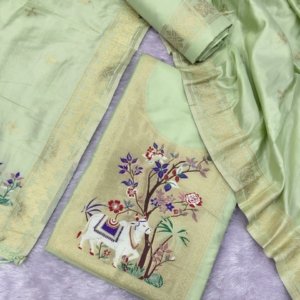Premium Peacock Paithani Dress Material Collection - Image 10