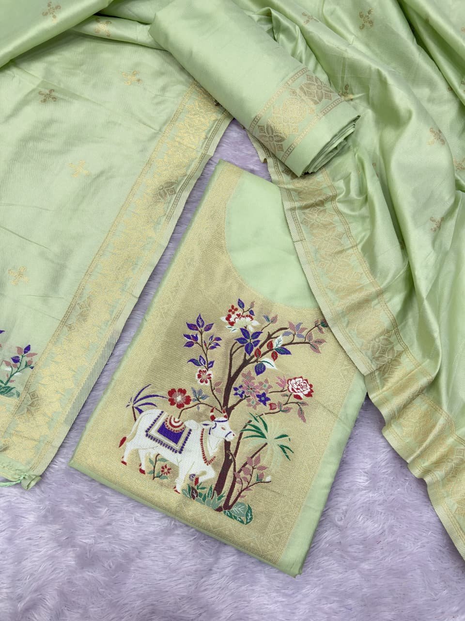 Premium Peacock Paithani Dress Material Collection - Image 10