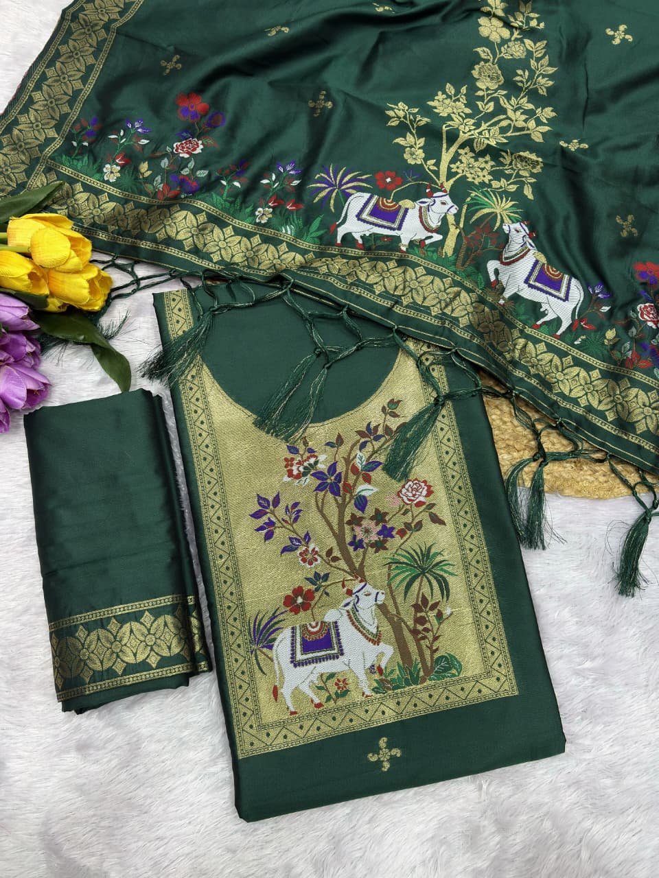 Premium Peacock Paithani Dress Material Collection - Image 7