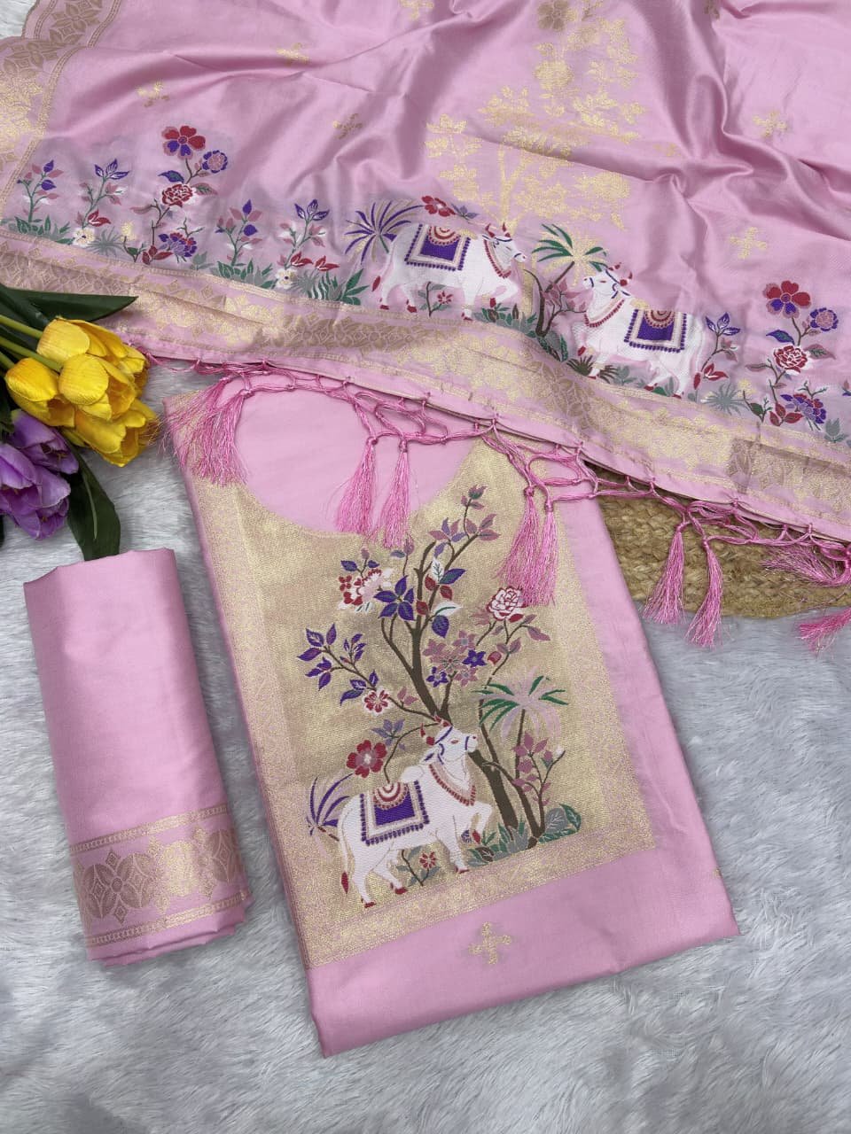Premium Peacock Paithani Dress Material Collection - Image 8