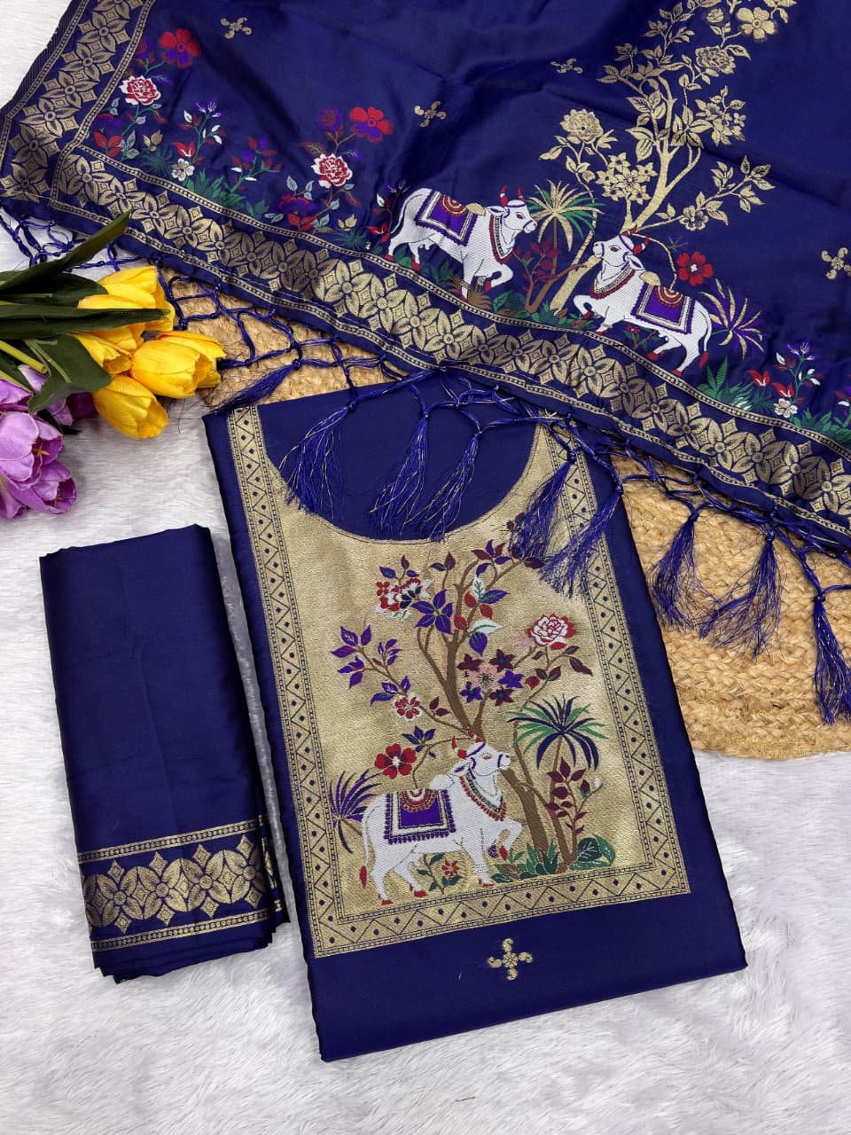 Premium Peacock Paithani Dress Material Collection - Image 5