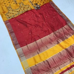 Dual Blouse Banarasi Cotton Silk Saree - Image 6