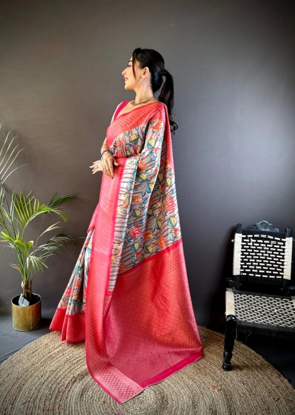 Floral Paithani Lichi Silk Saree