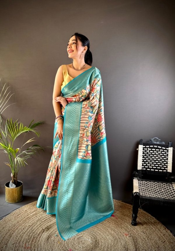 Floral Paithani Lichi Silk Saree