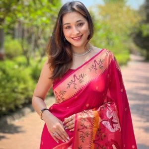 Dancer Meenakari Kanchivaram Paithani Silk Saree - Image 5