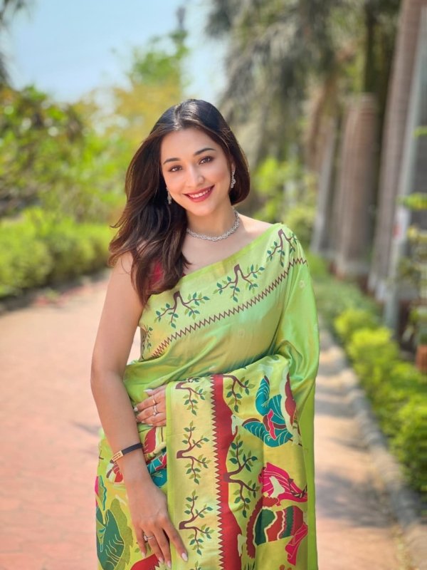 Dancer Meenakari Kanchivaram Paithani Silk Saree