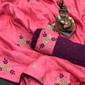 Dola Silk Embroidery Designer Saree