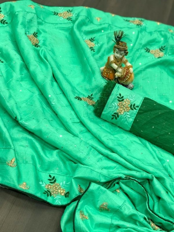 Dola Silk Embroidery Designer Saree
