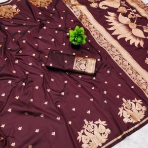 Kiger Swan Zari Banarasi Silk Saree - Image 3