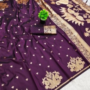 Kiger Swan Zari Banarasi Silk Saree - Image 8