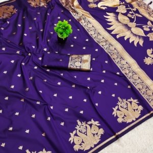 Kiger Swan Zari Banarasi Silk Saree