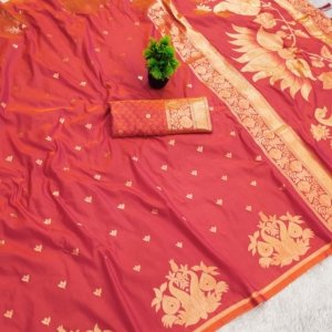 Kiger Swan Zari Banarasi Silk Saree - Image 9