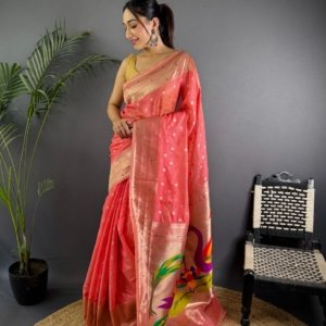 Mina Butti Paithani Tissue Silk Saree - Image 5