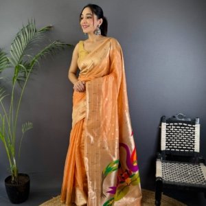 Mina Butti Paithani Tissue Silk Saree - Image 2
