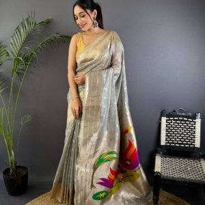 Mina Butti Paithani Tissue Silk Saree - Image 3
