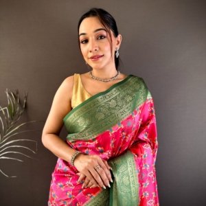 Digital Grace Lichi Silk Saree - Image 3