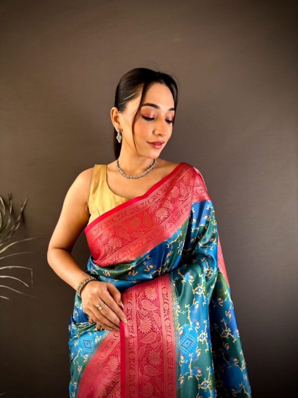Digital Grace Lichi Silk Saree