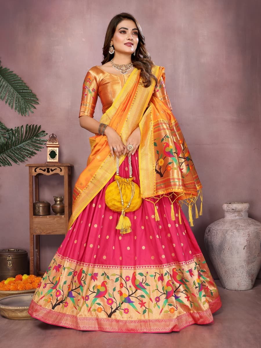 Premium Ganesh Utsav Paithani Lehenga Set - Image 4