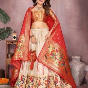 Premium Ganesh Utsav Paithani Lehenga Set - Image 3
