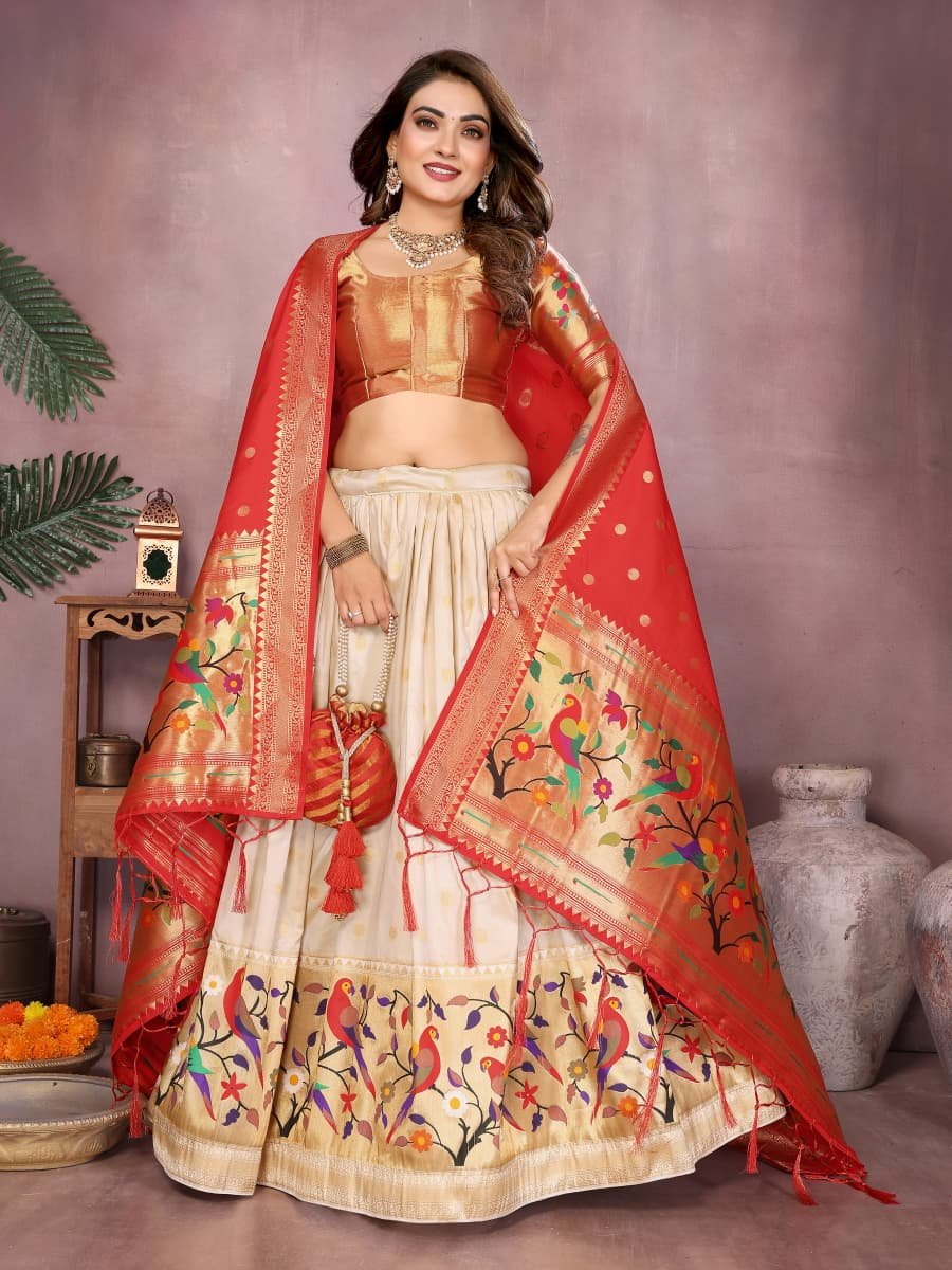 Premium Ganesh Utsav Paithani Lehenga Set - Image 3