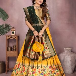 Premium Ganesh Utsav Paithani Lehenga Set - Image 6