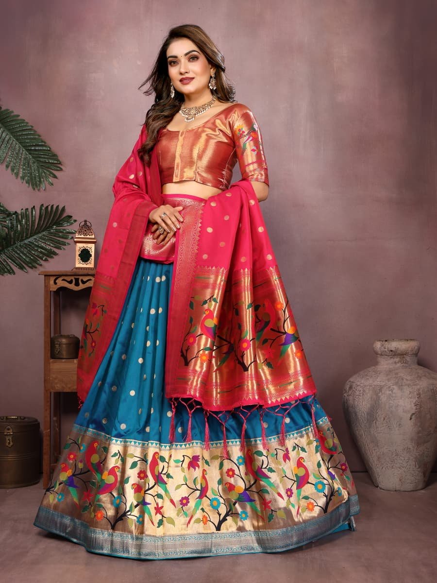Premium Ganesh Utsav Paithani Lehenga Set - Image 1