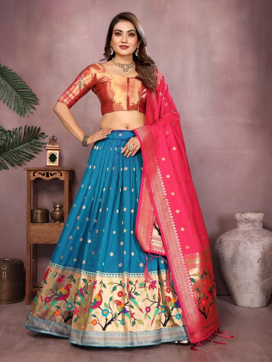 Premium Ganesh Utsav Paithani Lehenga Set - Image 5