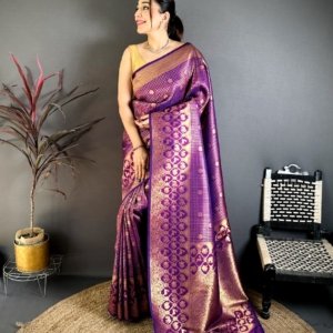 Ioniq South Pattu Banarasi Silk Saree - Image 8