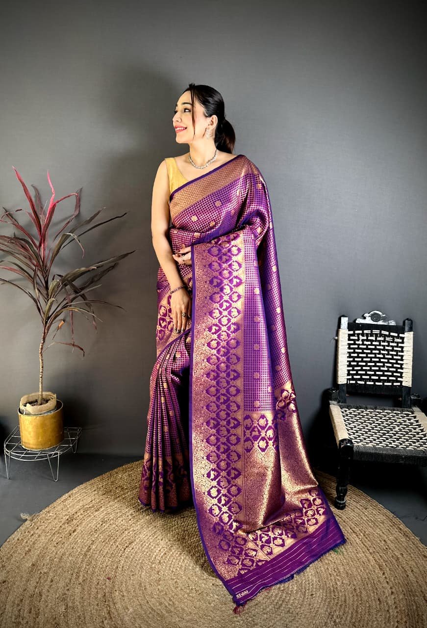 Ioniq South Pattu Banarasi Silk Saree - Image 8
