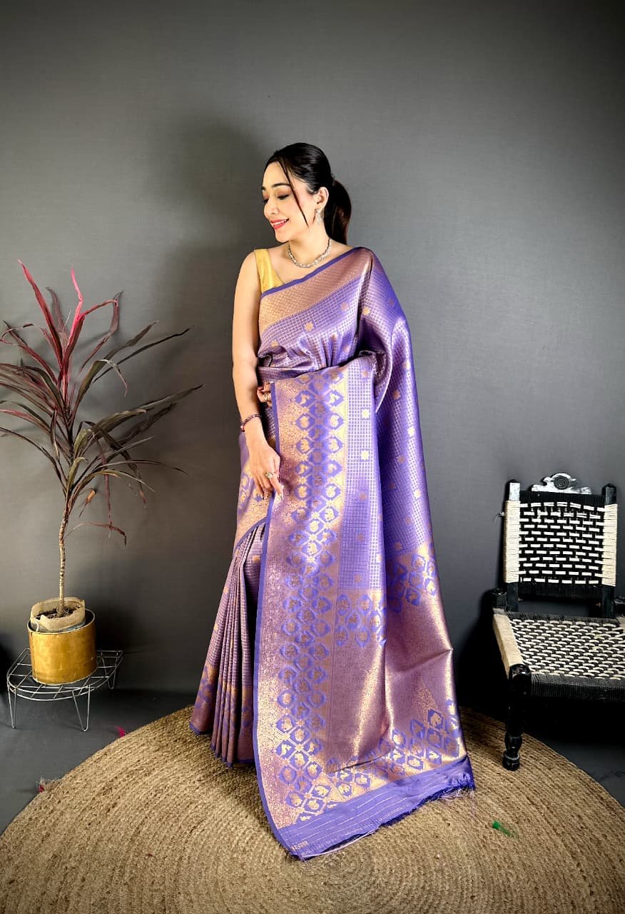Ioniq South Pattu Banarasi Silk Saree - Image 7