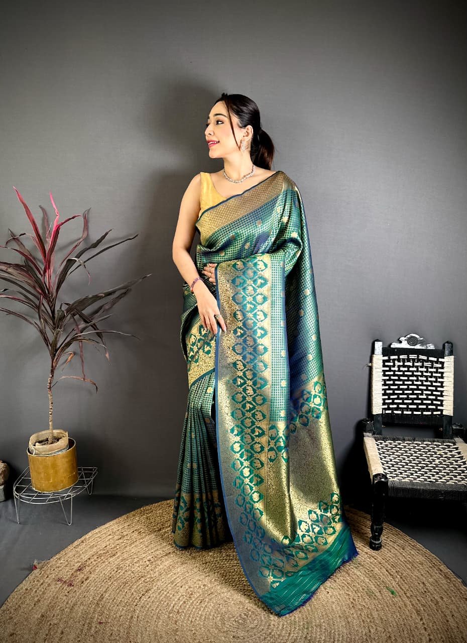 Ioniq South Pattu Banarasi Silk Saree - Image 10