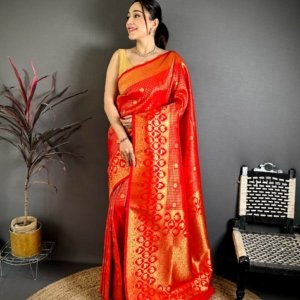 Ioniq South Pattu Banarasi Silk Saree - Image 9