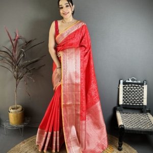 Banarasi Jacquard Silk Saree - Image 6