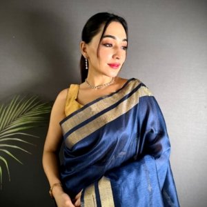 Royal Raw Silk Weaving Saree - Image 3