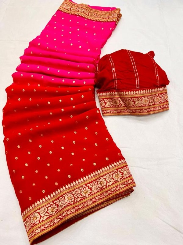 Glam Foil Georgette Silk Saree