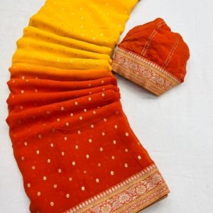 Glam Foil Georgette Silk Saree