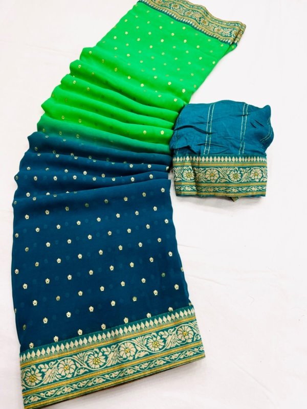 Glam Foil Georgette Silk Saree
