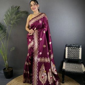 Triber Meenakari Banarasi Silk Saree - Image 7