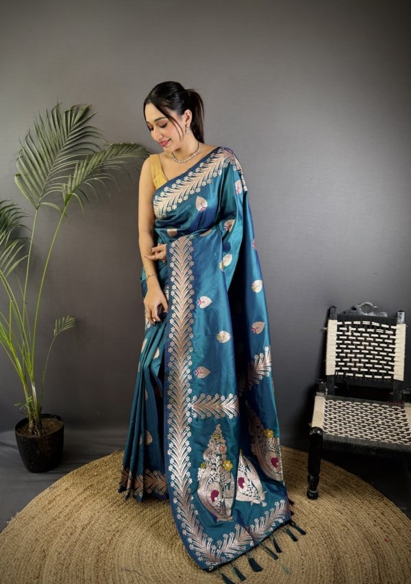 Triber Meenakari Banarasi Silk Saree